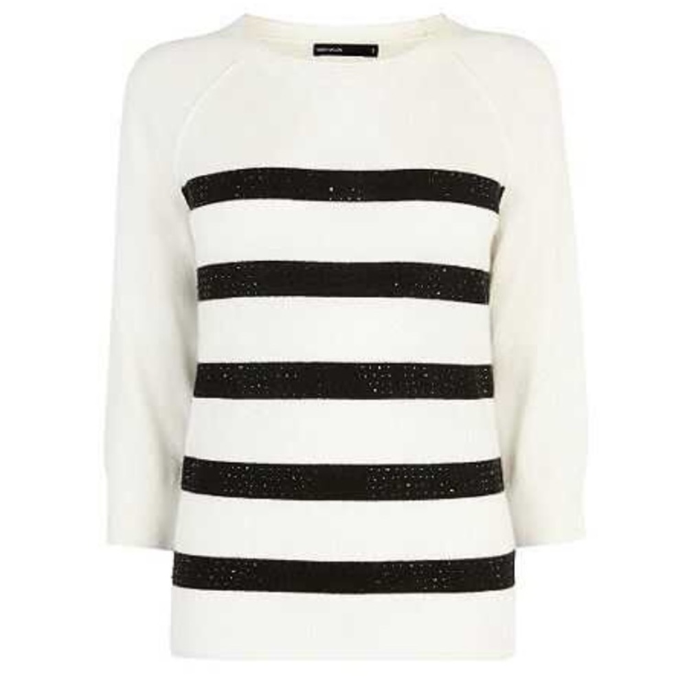 Karen Millen cream and black sweater
